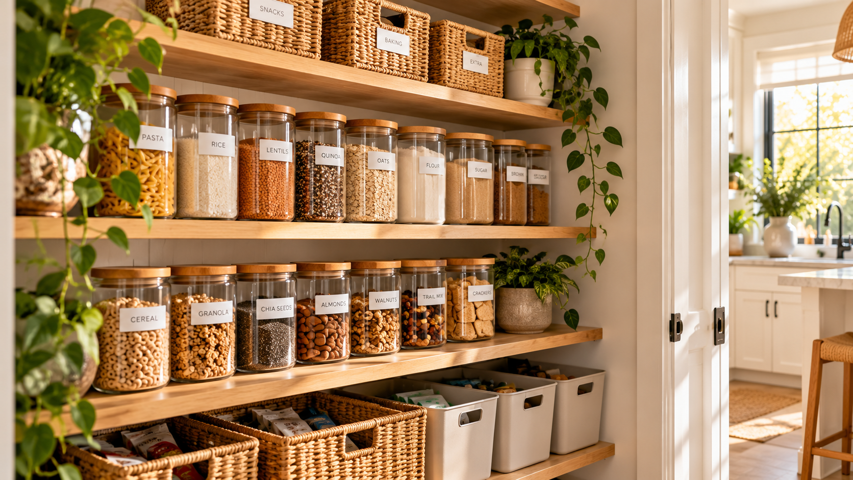 Organized pantry detail